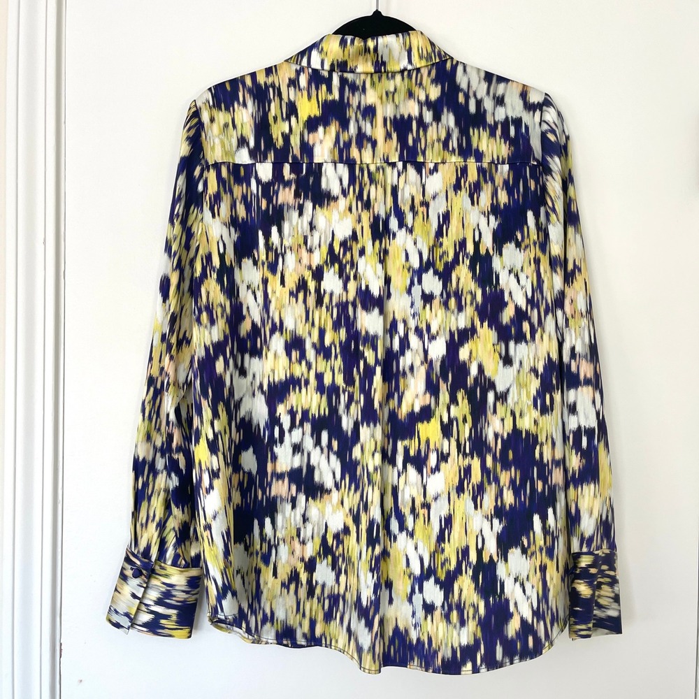 Lafayette 148 $698 New York Scottie Ink Blouse Silk Multicolor‎ Size Medium - Picture 9 of 12